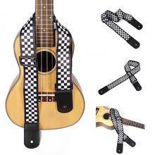 Correa de guitarra eléctrica, accesorios de guitarra acústica a cuadros, color blanco y negro, ukelele, bajo 2024 - compra barato