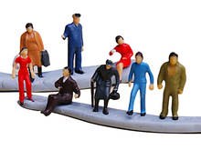 24pcs 1:87 HO Scale Miniature People Model Figurines for Model Train Diorama Scenery DIY Accessories 2024 - buy cheap