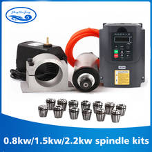 2.2kw water cooled spindle kit CNC spindle motor + 2.2KW VFD + 80mm clamp + water pump/pipe +13pcs ER20 for CNC Router 2024 - buy cheap