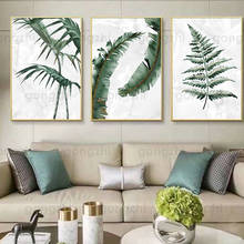 Pintura en lienzo abstracta de hojas de plantas tropicales, imágenes de pared para sala de estar y dormitorio, carteles nórdicos para decoración del hogar, an 2024 - compra barato
