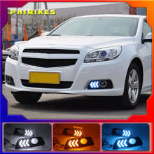 1Pair For Chevrolet chevy Malibu 2011-2015 LED Daytime Running Lights DRL With Yellow Turn Signal Lights COB light 2024 - buy cheap