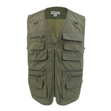 Men's Fishing Vest Casual Waistcoat Jackets Multi Pockets Outdoor  XL-5XL 2024 - buy cheap