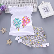 2pcs Toddler Kids Baby Girls Outfits Lolly T-shirt Tops+short Pants Clothes Set New Born Baby Clothes Infant 2020 clothing 2024 - buy cheap