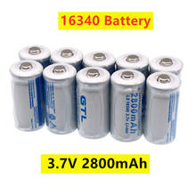 2021 baterias recarregáveis 3.7v cr123 da bateria cr123a do li-íon 2800 do lítio novo 16340 v 3.7 mah para a pilha conduzida da lanterna da pena do laser 2024 - compre barato