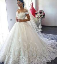 Sexy Off-Shoulder Boho Ball Gown Wedding Dresses Vestidos de Novia Applique Court Train Formal Bridal Gowns Online Hot Sale 2024 - buy cheap