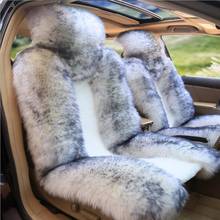 5 seat Keep warm Australian wool long plush fur seat cover For Renault Clio / For Nissan March Micra K13 MK4 IV ( Front + Rear ) 2024 - buy cheap