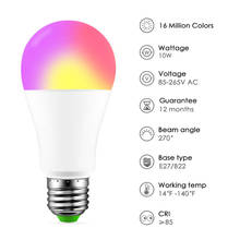 Лидер продаж, беспроводная умная лампа с регулируемой яркостью, Bluetooth 4,0, домашняя светильник ПА 10 Вт E27, волшебная Светодиодная лампа RGB + W с изменением цвета, лампочка для освещения IOS, Android 2024 - купить недорого