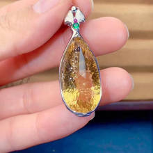 The Best Wedding Gift Citrine Pendant Natural And Real Citrine Necklace  925 sterling silver Fine jewelry Citrine Pendant 2024 - buy cheap