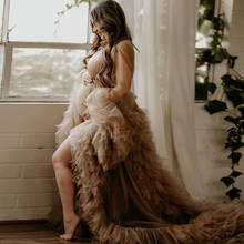 2021 Maternity Dresses For Photo Shoot Tulle Bridal Fluffy Tulle Maternity Robe Custom Made Color And Size Tulle Dress Women 2024 - buy cheap