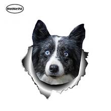 HotMeiNi 13cm x 11.1cm 3D Border Collie Car Sticker Torn Metal Dog Car Decal Reflective Stickers Waterproof Bumper Accessories 2024 - buy cheap