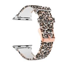 Pulseira para apple watch, bracelete de silicone com estampa de leopardo para iwatch 6/5/4/3/2, 38mm 42mm 40mm 44mm se 2024 - compre barato