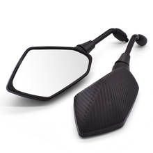 Quality Motorcycle Side Mirror Carbon Fiber White Glass Rearview Mirrors For KAWASAKI KLX KX 65 85 100 125 250 250F 450F KLX125 2024 - buy cheap