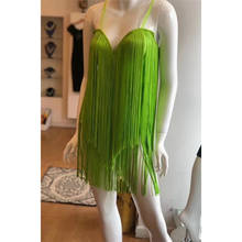 Alta qualidade verde borlas bandage vestido sexy v pescoço cintas de espaguete mulher mini bodycon vestido de festa celebridade 2024 - compre barato