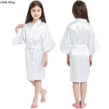 Pijamas de satén para niña adolescente de 8, 10, 12 y 14 años, vestido de fiesta de boda para niños, dama de honor, Spa, albornoz de seda, bata de baño 2024 - compra barato