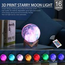 3D Print Star Moon Lamp Colorful Change Touch Night Lamp Home Decor USB Rechargeable Led Night Light Remote Control 16 Colors 2024 - buy cheap