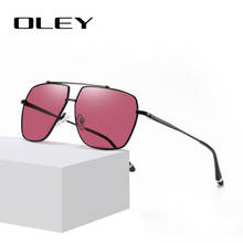 Мужские/женские солнцезащитные очки OLEY, черные алюминиевые очки-авиаторы с поляризационными стеклами, степень защиты UV400, лето 2020 2024 - купить недорого