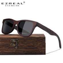EZREAL Handmade Natural Wooden Sunglasses Women Men Brand Design Vintage Fashion Glasses Gray Polarized Lens Accept OEM 1610BN 2024 - buy cheap