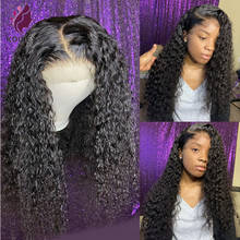 Deep Curly Right Part Malaysian 13x4 Lace Front Human Hair Wigs For Women Pre Plucked Lace Front Human Hair Wigs In Stock 2024 - buy cheap