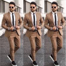 Men Suit Blazers For Party Prom 2 Pieces Jacket Pants Groom Wedding Suits Notched Lapel Mens tuxedos, Tuxedos For men, single breasted, zipper fly 2024 - buy cheap