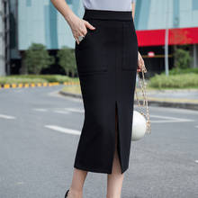 2020 Autumn and Winter Slit Women's New Slim Skirt with Pocket Women High Waist Elastic Skinny Female One Step Long Skirts L90 2024 - buy cheap