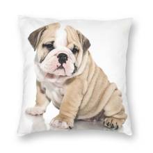 Cute British English Bulldog Pillow Case Home Decorative Pet Dog Lover Cushion Cover Throw Pillow for Sofa Double-sided Printing 2024 - buy cheap