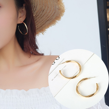 Simple Gold Large Alloy Circle Ins Earrings For Women Korean Pop Fashion Geometry Metal Stud Jewelry Wholesale 2024 - buy cheap