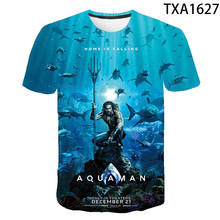 The filme aquaman, camiseta com estampa 3d para homens e mulheres, camiseta de gola redonda, adolescentes, moda camiseta unissex, roupa infantil de manga curta 2024 - compre barato