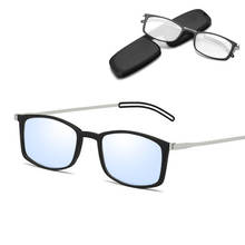 Portable Pocket Reading Glasses for Men Women Presbyopic Glasses with Case Black Tr90 Full Rim Computer Anti Blue Light 2024 - buy cheap