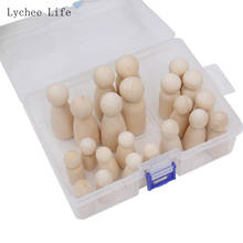 Lychee Life 30Pcs People Wooden Peg Dolls Toy People Manual Painting Dolls Crafts Graffiti Unfinished Solid Wood DIY Wood Crafts 2024 - buy cheap