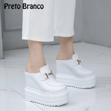 PRETO BRANCO/2020 г., летние модные женские туфли на танкетке, с закрытым носком, на толстой подошве, повседневные женские сандалии ZYW 2024 - купить недорого