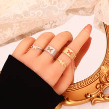 Модные золотые бабочки Кольца для мужчин и женщин парные кольца для влюбленных набор дружбы Свадьба регулируемое Открытое кольцо 2021 ювелирные изделия подарок 2024 - купить недорого