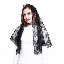 New Black Chapel Church Veil Lace Catholic Mantilla infinity Mantilla Catholic Veil Head Covering Latin Mass Voile Noir Dentelle 2024 - buy cheap