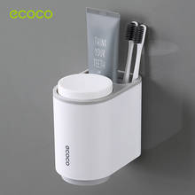 Ecoco suporte de pasta de dentes de parede, suporte magnético para escovas de dentes, organizador e armazenamento de artigos de banheiro 2024 - compre barato