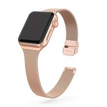 Correa Milanese Loop para Apple Watch, banda de 40mm y 44mm para iWatch de 42mm y 38mm, pulsera de acero inoxidable para Apple watch series 6 se 5 4 3 2024 - compra barato