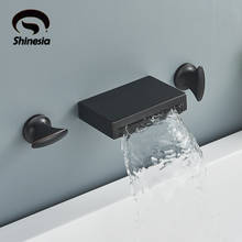Shinesia-grifo de bañera en cascada, grifería de bronce frotado con aceite, ducha de baño, mezclador de agua caliente y fría, grifo de lavabo para fregadero 2024 - compra barato