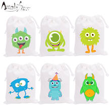 Monsters Theme Party Bags Candy Bags Gift Bags mini Monster Decorations Baby Shower Event Birthday Party Container Supplies 2024 - buy cheap