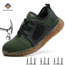 Zapatos de seguridad antideslizantes para hombre y mujer, calzado de trabajo ligero, con puntera de acero, antigolpes y antiperforación 2024 - compra barato