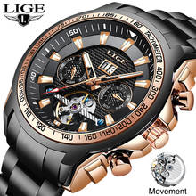 LIGE 2020 New Military Mens Watches Top Brand Luxury Automatic Mechanical Clocks Sport Watch For Man Tourbillon Wrist Watch Army 2024 - buy cheap