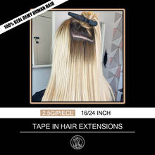 Tape In Real Remy Human Hair Extensions 2.5g/piece 16 18 20 22 Inch European Platinum Blonde Color Adhesive Hair Extension 20pc 2024 - buy cheap