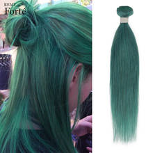 Remy Forte Human Hair Bundles Emerald Green Brazilian Hair Weave Bundles Straight Hair Wholesale Single Bundles Hair Vendors 2024 - buy cheap