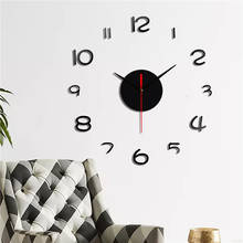Настенные часы 3D зеркальные акриловые, креативные кварцевые украшения «сделай сам» с иглами для гостиной, домашний декор, Прямая поставка J30 2024 - купить недорого