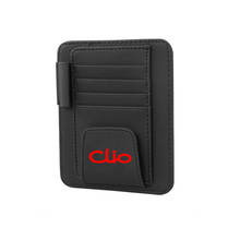 For Renault Clio Pu Leather Car Visor Card Storage Sun Visor Organizer Tool Pouch Bag Card Storage Pen Storage Glasses Holder 2024 - buy cheap