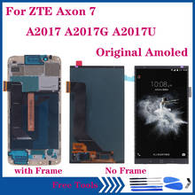 Display amoled original para zte axon 7, tela lcd sensível ao toque, peças para reparo 2024 - compre barato