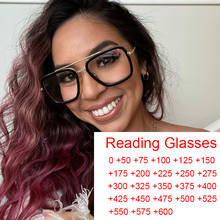 Óculos de leitura anti-azul para computador, óculos unissex de metal, ponte dupla, retrô e quadrado, para presbiopia e dioptria com + 1.0, 1.5 2024 - compre barato