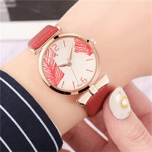 bracelet montre Ladies Belt Quartz Watches Women Digital Leaf Pattern Fashion ladies wrist watch women clock montre femme 03* 2024 - buy cheap