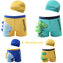 Купальный костюм, новинка 2020, летние пляжные шорты для мальчиков, шляпа с рисунком динозавра, купальный костюм, детские плавки, 2-10 лет 2024 - купить недорого