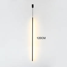 Linear line shape LED hanging pendant lamp foyer TV backdrop background bedroom bedside modern long LED hanging pendant light 2024 - buy cheap