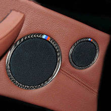 Fibra de carbono Puerta de coche altavoz anillo decoraciones de sonido altavoz accesorios de cubierta para BMW E70 E71 X5 X6 estilo de coche 2024 - compra barato