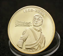 Moneda de recuerdo de Michael Jackson, chapado en oro, moneda conmemorativa, aniversario, el mejor regalo, 10/20 Uds. 2024 - compra barato