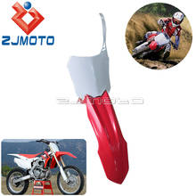 Red Front Fenders + Dirt Bike White Front Number Plate Plastic Cover For For Honda CRF450R 13-16 CRF250R 14-17 Motocross Enduro 2024 - buy cheap